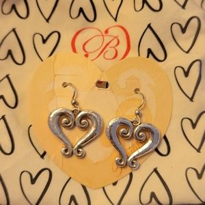 Brighton Genoa Heart Earrings silver tone